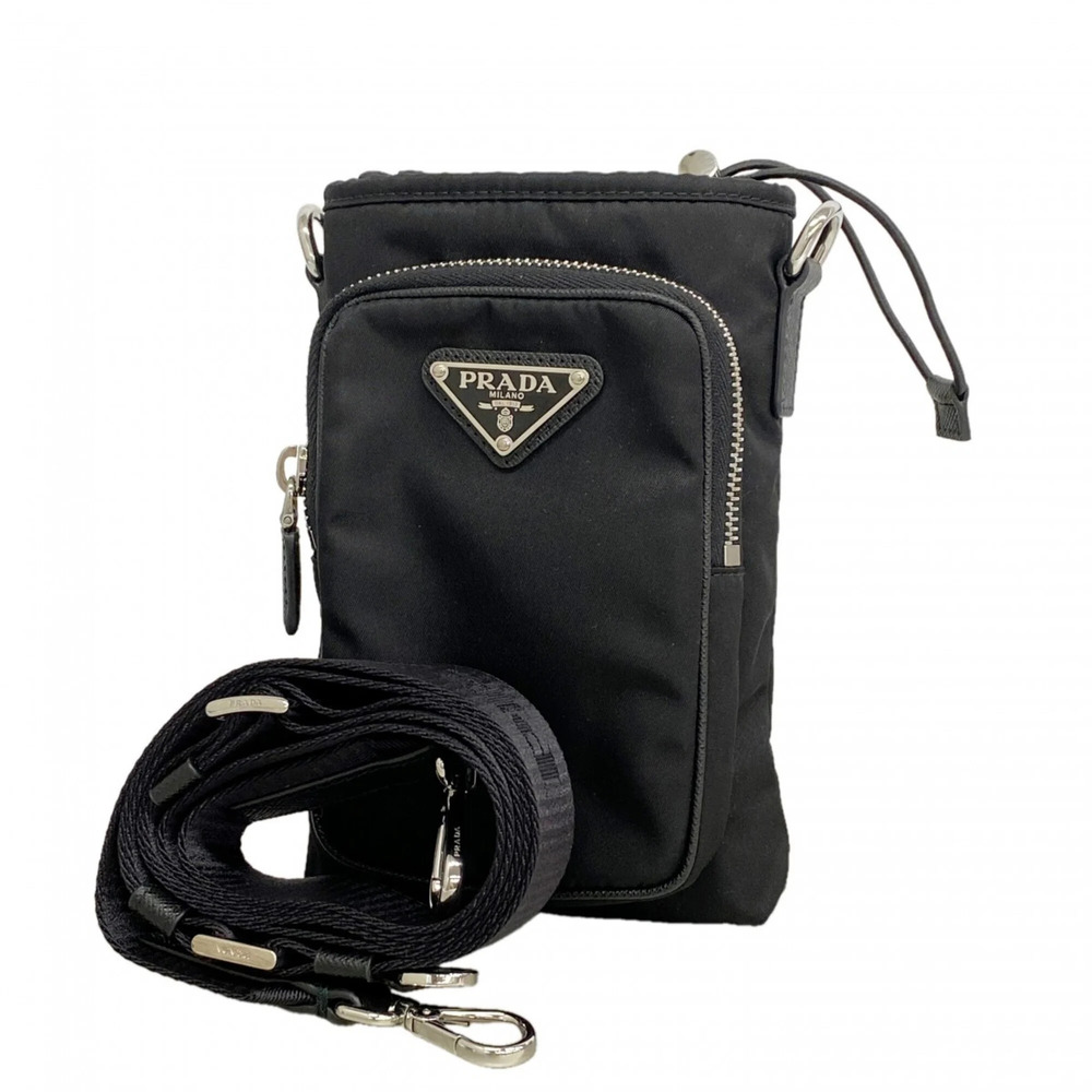 Prada Tessuto Nylon Shoulder Bag, Black, Women's